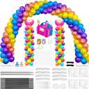 Balloon Arch Kit and Metal Balloon Column Stand and Electric Balloon Pump, Adjustable Balloon Stands for Floor with Water bags, Balloon Kit for Wedding Birthday Party Supplies Decoration