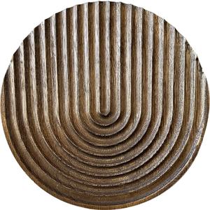 Musanpou Hand-carved Round Art Decor for Home and Living Room Wall Simple Wooden Farmhouse Wall Decor (brown)