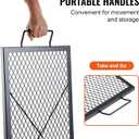 VEVOR X-Marks Fire Pit Grill Grate, Rectangle Cooking Grate, Heavy Duty Steel Campfire BBQ Grill Grid with Handle & Support X Wire, Portable Camping Cookware for Outside Party Gathering, 32 Inch Black