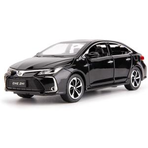 BDTCTK Compatible for 1:32 Corolla Model Car, Zinc Alloy Pull Back Toy Car with Sound and Light for Kids Boy Girl Black