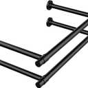 2 Pack Clothes Rack for Hanging Clothes, Heavy Duty Round Metal Clothing Rack, 48'' Modern Style Garment Bar Closet Rod, Saving Wall Mounted Clothes Hanger for Laundry Room, Closet, Matte Black