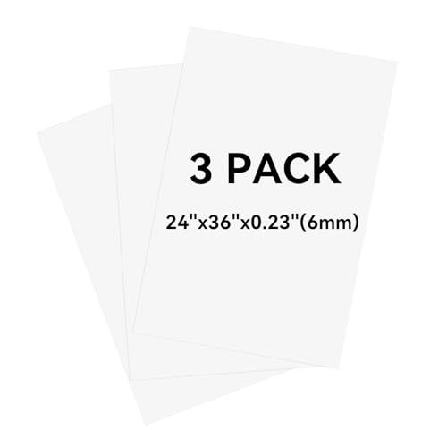3 Pack White Foam Board 24"x36", 0.23" Thick Foam Core Board for Projects, White Poster Board for Painting, Displaying, and Craft Projects