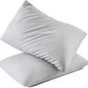 TILLYOU Toddler Pillowcase 2 Pack with Envelope Closure,13" x 18" Silky Soft Microfiber Travel Pillow Case Kids Pillowcases for Boys and Girls,Gray