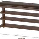 Shoe Rack Bench Entryway Storage with Leather Cushion, Shoe Organizer Bench for Entryway, Ideal for Front Doors Entrances Hallway Mudroom Featuring Rubberwood And 3 Height-Adjustable Removable Shelve