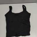 SUUKSESS Women Cotton Ribbed Built in Bra Tank Tops Summer Casual Basic Top (Medium, Black)