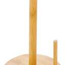 Wood Paper Towel Holder, Wooden Paper Towel Holder Countertop with Wooden Base, Kitchen Roll Holder Paper Towel Stand Countertop & Roll Organizer for Table, Free-Standing Kitchen Roll Holder