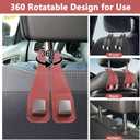 2 Pack Upgrade Car Purse Hook for Car, Headrest Hooks for Car,Car Seat Bag Hooks for Headrest,Premium Leather Car Headrest Hanger with Metal Hooks,Car Organizer Backseat Gadgets (Volcano red)