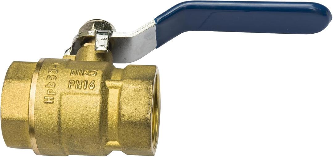 3/4 Inch IPS Brass Ball Valve - Heavy Duty Full Port for NG&LPG - with Blue Locking Handle (Industrial & Commercial Use)