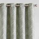 Jinchan Sage Green Printed Curtains 90 Inch Length for Living Room Grommet Jacquard Curtains with Herringbone Pattern Green and White Modern Room Darkening Drapes Bedroom Window Curtain Set 2 Panels