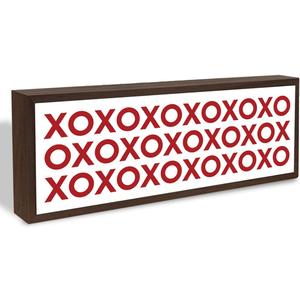 XOXO Sign for Tabletop or Wall Hanging, Valentines Day Decor, Love Wood Blocks for Happy Valentine's Day Party, Home Table Desk Decoration, Wedding Decor, 9.5x3.1x1 inches
