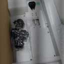 COMHOMA Adjustable Overbed Bedside Table with Lockable Wheels, Pneumatic Mobile Standing Laptop Desk, Small Standing Desk Portable Rolling Overbed Table Hospital Home Use(28" W x 16" D, White)