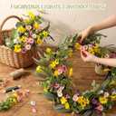 32" Spring Summer Wreath for Front Door Extra Large Fake Floral Wreath with Eucalyptus Leaves, Lavender and Daisy for Window Farmhouse Festival Holiday Party Wedding Home Seasonal Decor