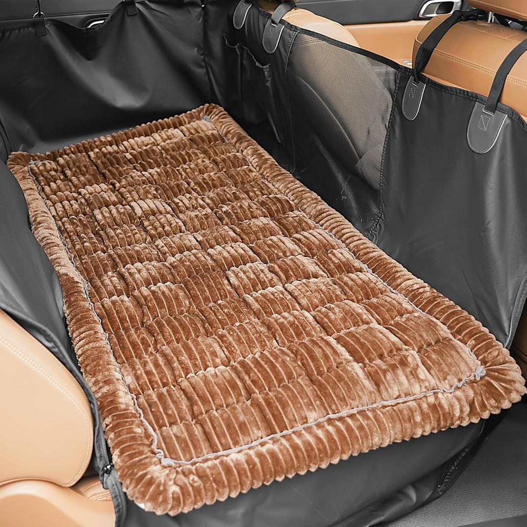 Backseat Dog Bed Mat for Car, Non-Slip Dog Bed for Car Back Seat
Soft & Cozy Dogs Blanket for Car, Washable Travel Pet Mat Seat Protector for SUV, Truck, Fit Backseat Extender