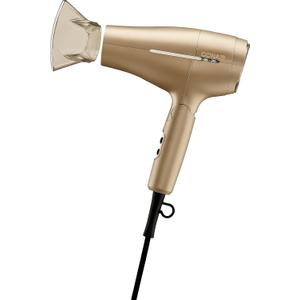 Conair 1875W Worldwide Travel Hair Dryer Dual Voltage, Folding Handle, Ionic Technology Champagne Compact Travel Blow Dryer for International Use