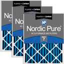 Nordic Pure 14x25x2 (Actual Size: 13 1/2 x 24 1/2 x 1 3/4) Pleated Air Filters MERV 7 Plus Carbon 3 Pack