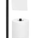 Toilet Paper Holder Free Standing Black Bathroom Toilet Paper Holder Stand with Storage Shelf, Freestanding Roll Tissue Holders Dispenser for Reserve Spare Mega Rolls
