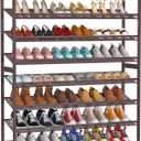 Large Shoe Rack 8 Tier Shoe Organizer, Heavy Duty Metal 4-Tier Stackable Shoe Storage Vertical Shoe Rack for Closet Front Door Entrance, Up to 50 Pairs, 44.8" W x 11.4" D x 56.7" H, Bronze