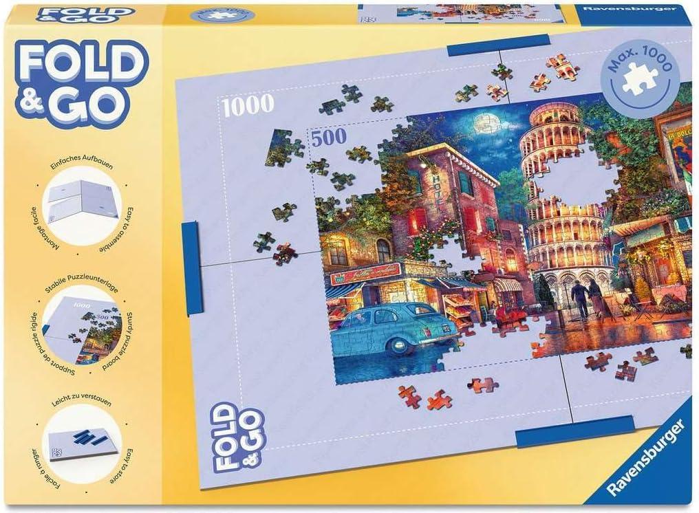 Ravensburger Puzzle Accessory - Fold & Go Handy Puzzle Board Storage | Suitable for Jigsaw Puzzles up to 1000 Pieces