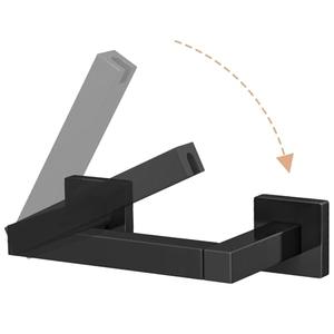 FEILERN Toilet Paper Holder Matte Black Wall Mounted Post Pivoting Square Tissue Holders Roll Holder Hangers for Bathroom Commercial Toilet Paper Dispenser