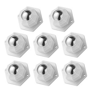 8 Pack Self Adhesive Caster Wheels, Swivel Wheels for Furniture, Load Capacity 30 LBS Per Caster Wheels 1 Inch, Low Profile Paste Universal for Storage Box, Small Appliance Storage Bins (White, 8)