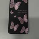 for Galaxy S23 FE Case, Creative Side Print Design for Samsung S23 FE 5G Case Soft Silicone Rugged Protective Bumper S23 FE Phone Case-Butterfly Black