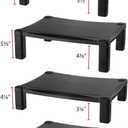 Kantek Single-Level Monitor Stand, 17" X 13.25" X 3" To 6.5", Black, Supports 50 Lbs