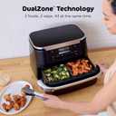 Ninja Foodi Air Fryer | 6-in-1 with 7-QT MegaZone & Basket Divider for Large Proteins & Full Meals | Cook 2 Foods at Once | 450 F | Air Fry, Roast, Broil, Dehydrate, Keep Warm & Bake | Black | DZ071