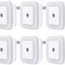 Uigos LED Night Light Lamp with Smart Sensor Dusk to Dawn Sensor, Daylight White, 0.5W Plug-in, 6-Pack