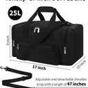 Small Duffel Bag 17 inch Carry On Weekender Bag for Travel Gym Sport (17x10x9 in) - Black