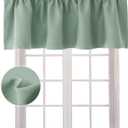 Hiasan Valance Curtains for Kitchen Blackout Thermal Insulated Solid Window Curtain Valance, Light Sage, 42 x 12 Inches, 1 Panel