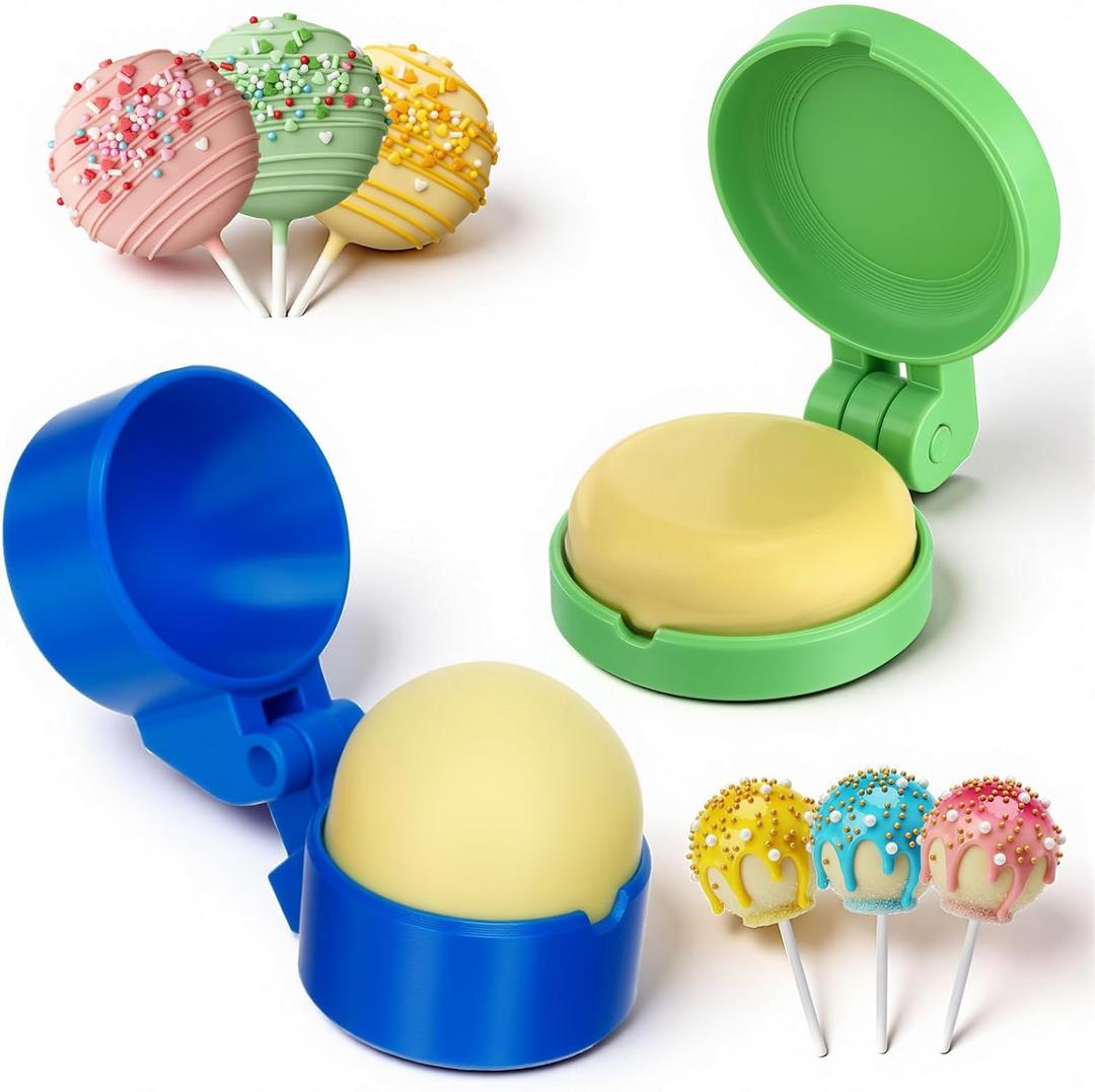 2 Pcs Round and Disc Cake Pop Mold Shapes Press Set, Valentine's Day Sphere and Disc Cake Pop Cutter and Pusher, Baking Tools Accessories for Home Baking, Birthday Parties, Wedding Desserts