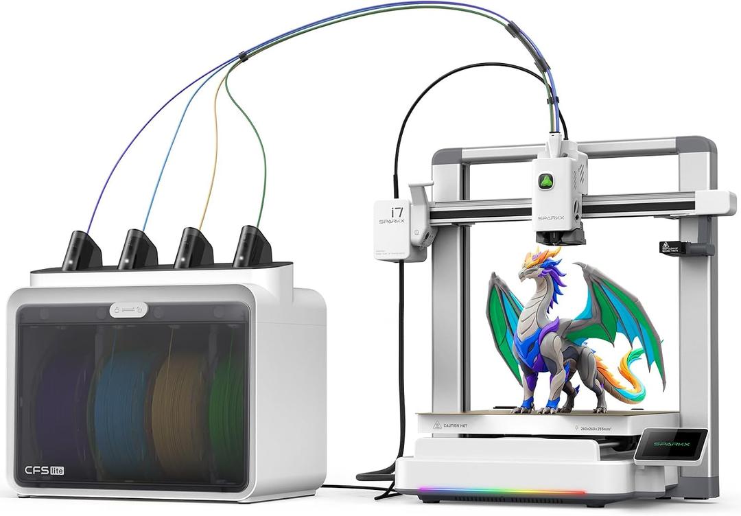 Creality SPARKX i7 Combo 3D Printer, Beginner-Friendly Multi-Color 3D Printer with AI Camera, Auto Leveling, Automatic Filament System, Direct Drive Extruder, WiFi Monitoring, 260×260×255mm