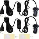 2Pcs LED Spotlight, 6.6 Ft 5V 1W Rotatable Dimmable Mini USB Spot Light with Adhesive, Fit for Cabinet Porch Painting Picture Plants Jewelry Showcase Model Display Shelves (Natural Light 4000K)