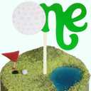 First Birthday Wood Cake Topper,Golf-Themed One-Year-Old Party Decoration Supplies Sports-Themed One-Year-Old Birthday Cake Decoration,Hole In One One-Year Cake Decoration
