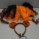 5 Pieces Kids Girls Tiger Costume Set Tiger Ear Headband Tail Nose Bow Tie Tutu Skirt for Halloween Cosplay Party