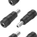 uxcell DC Power Connector Adapter, 5 Pack 5.5x2.1mm Female Jack to 5.5x2.5mm Male Plug Universal Barrel Connector for Laptop Router