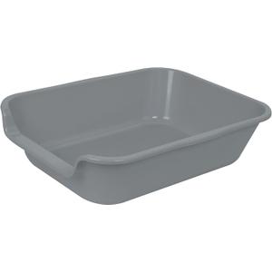 1 Pack of Extra Large Cat Litter Box (ABS Material), Low Entry Senior Litter Pen for Geriatric Kitty Big Cats, Jumbo Pet Safe Litter Boxes Tray for Indoor Pets Potty (Gray, 20" L x 15.5" W)