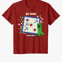 Minecraft Valentine's Day Be Mine Creeper Valentine's Card T-Shirt