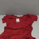 Smallshow Women's V Neck Bodycon Maternity Dress Side Ruched Pregnancy Clothes (Medium, Wine)