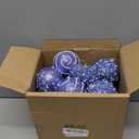 24 Pcs Sequin Christmas Blue Balls Ornaments Heart Ornaments Xmas Ball Decorations Shatterproof Hanging Pearl Balls for Christmas Holiday Wedding Party