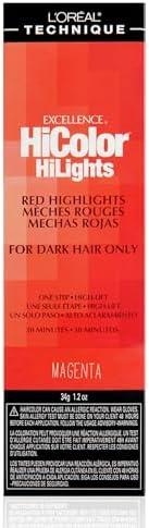 L'Oreal Technique HiColor Red HiLights - Intense Red Highlights for Dark Hair, No Pre-Lightening, Rich No-Drip Creme, Easy Application