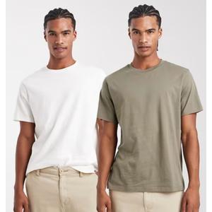 100% Cotton Crewneck T-Shirts pack of Two, Large