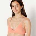 Amazon Essentials Womens Light-Support Classic Bikini Swimsuit Top (X-Small, Coral Pink)