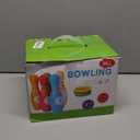Dinhon Wooden Kids Bowling Set for Toddlers Infants Ages 2-5 - 6 Pins & 2 Balls & 6 Ferrules, Educational Early Development Indoor Outdoor Games for Boys Girls