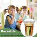 Zezzxu 50 Pack 12 oz Disposable Parfait Cups with Lids No Hole, Toppings Compartment and Spork, Yogurt Conatiner with Granola Holder for Take Away Breakfast and Snacks, No Leaking
