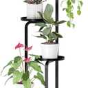 TOSKING 4 Tier Corner Plant Stand Indoor &Outdoor, Heavy Duty Metal Flower Pot Holder Shelf for Multiple Plants, Space Saving ,Tall Metal Plant Stand with Drainage Holes for Outdoor Use, Tiered Display for Patio, Garden, Balcony, Living Room Decor (Black,47in) (4Tier SQ Base)