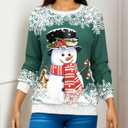 Christmas Sweatshirts for Women:Funny Snowman Printing Xmas Holiday Crewneck Long Sleeve Pullover Top
Size XL