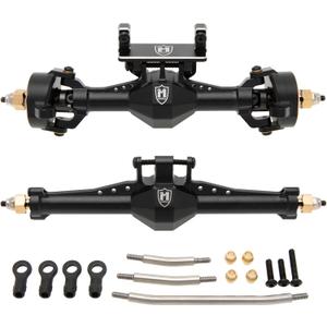 MEUS RACING +5mm TRX4M Axles Max 52 Steering for Traxxas TRX4M Defender/Bronco/K10/F150 1/18 RC Crawler (Black), Pack of 1