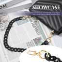 Black Bag Chains Purse Strap Acrylic Handbag Chain Adjustable Handbag Shoulder Strap Replacement, DIY Craft Short Bag Handle for Clutch Purse, Shoulder Bags 17.7" Length