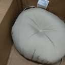 Bistro Chair Cushions 15 inch, Set of 2, Tufted Round Chair Cushions with Ties,15"x15"x4", Water Resistant Round Seat Cushion for Barstool Chairs, Patio Garden Kitchen Outdoor Furniture(Antique Beige)